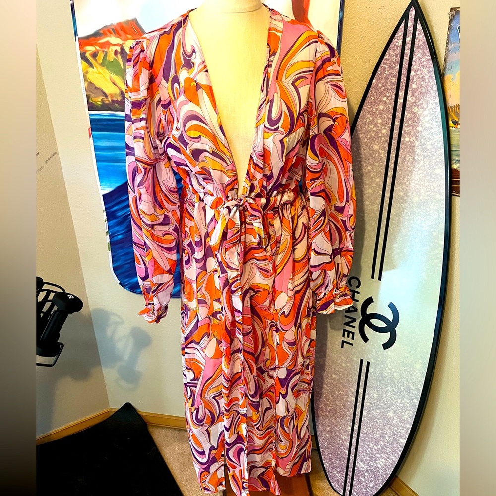 NWOT Boho retro cover up/ robe